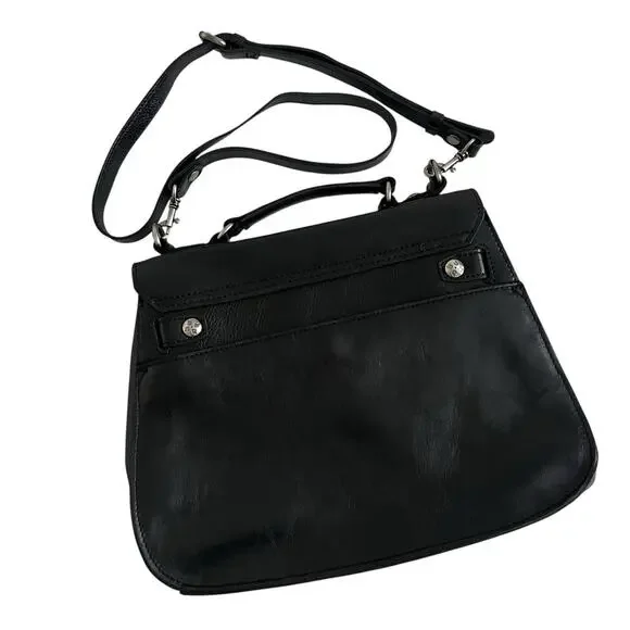 Patricia Nash Heritage Leather Satchel Crossbody Bag Black retro boho chic - Picture 4 of 12